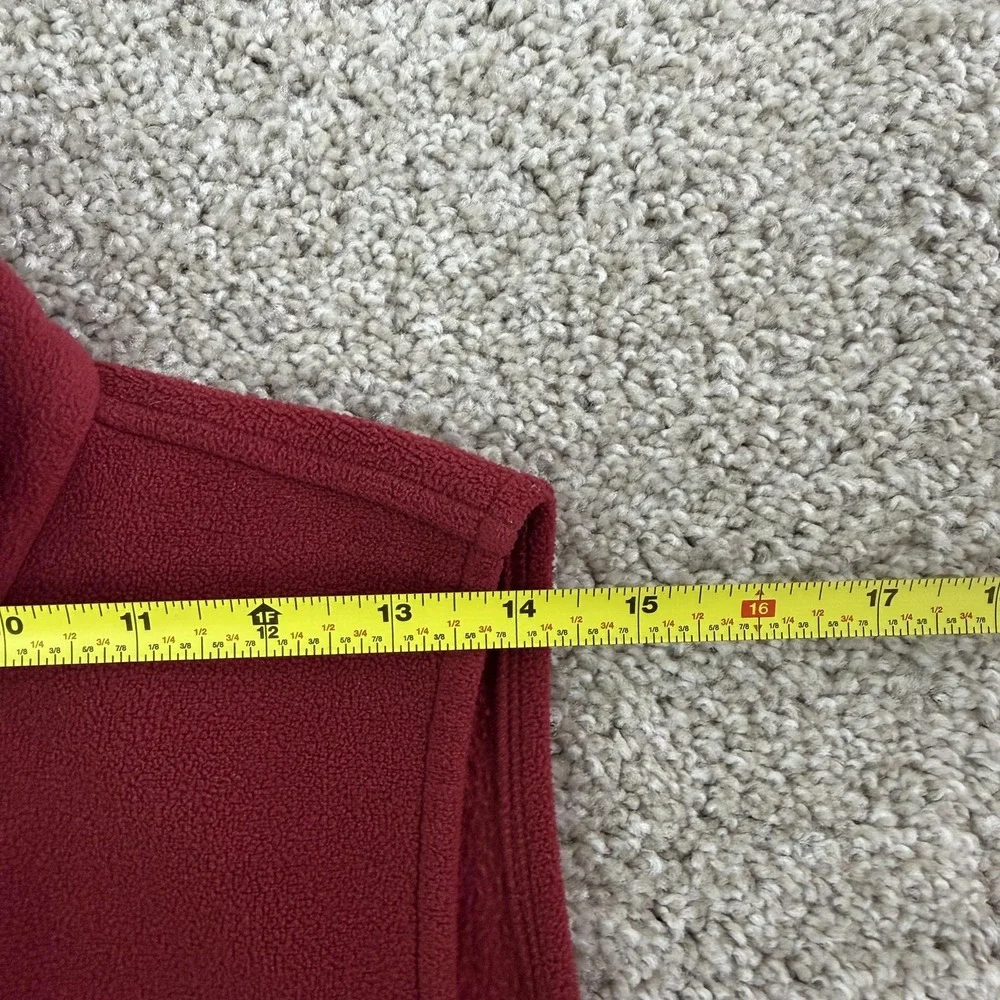 Woolrich Vest Womens Petites M Petite Ruby Red Fleece Full Zip Collared Pockets